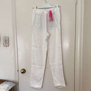Lilly Pulitzer Taron Pant - White Drawstring Linen Pants